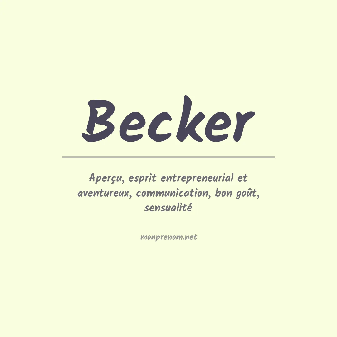 Prénom Becker