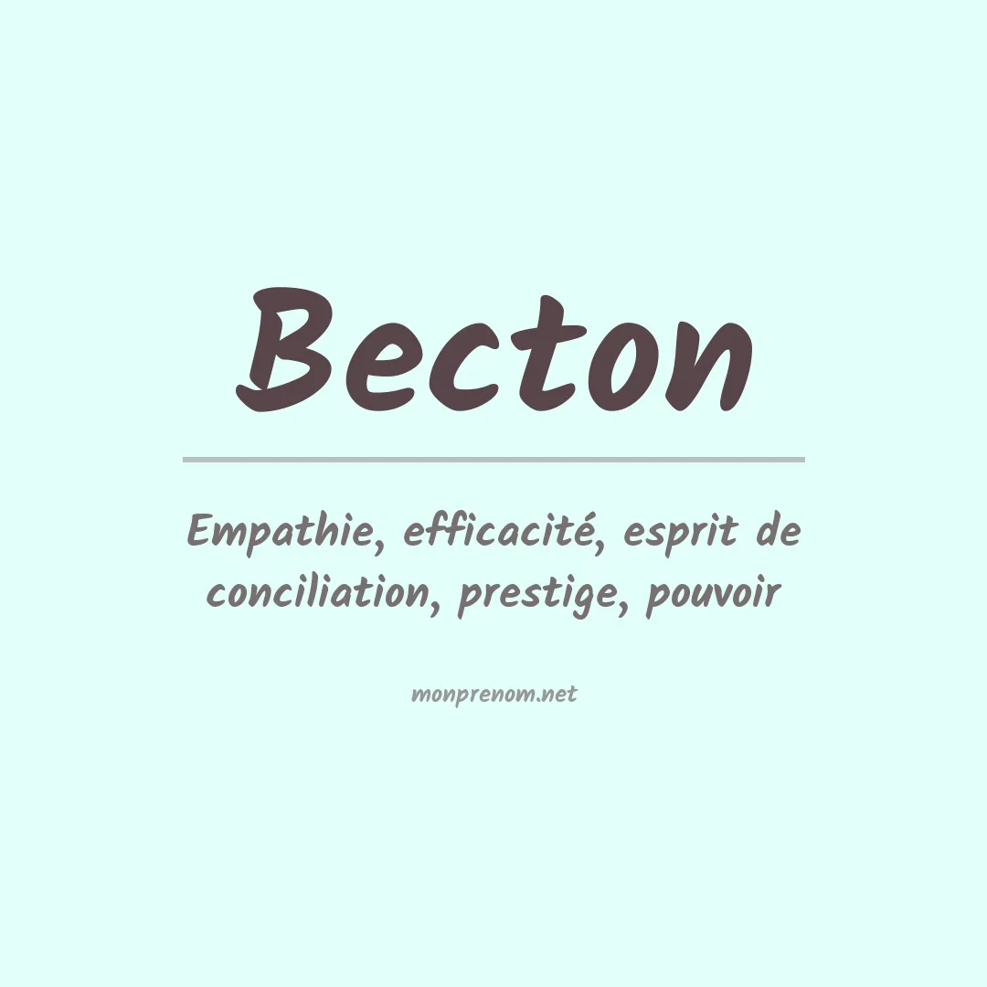 Signification du prénom Becton