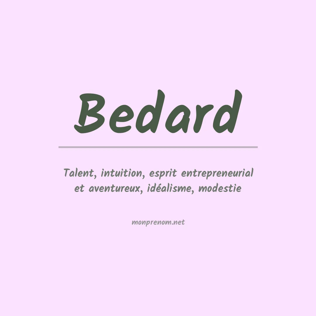 Prénom Bedard