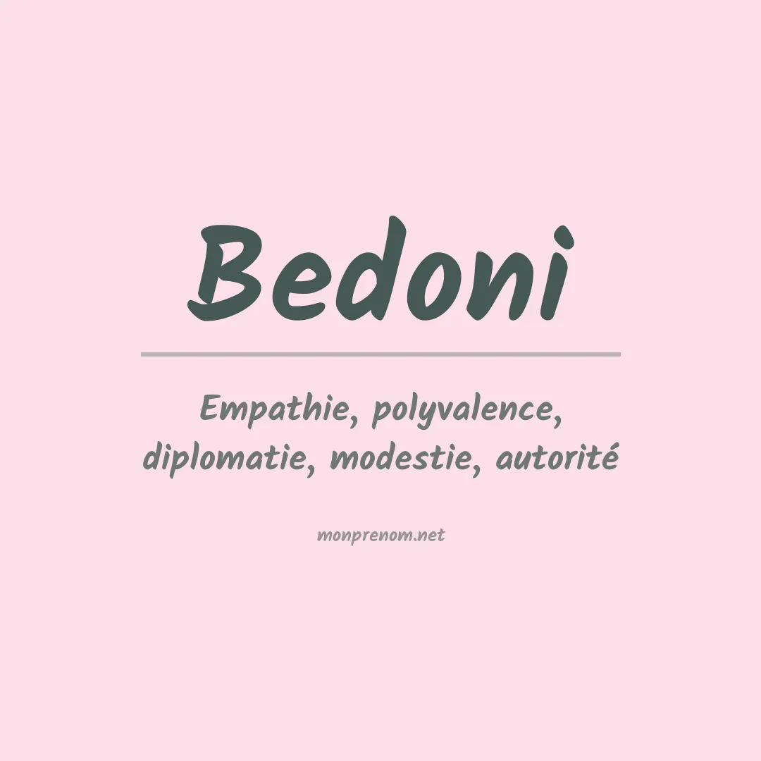 Signification du prénom Bedoni