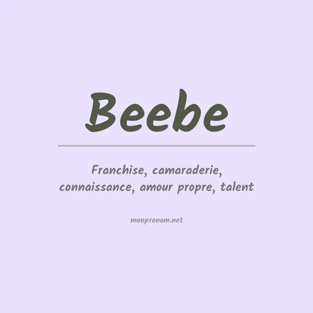 Prénom Beebe