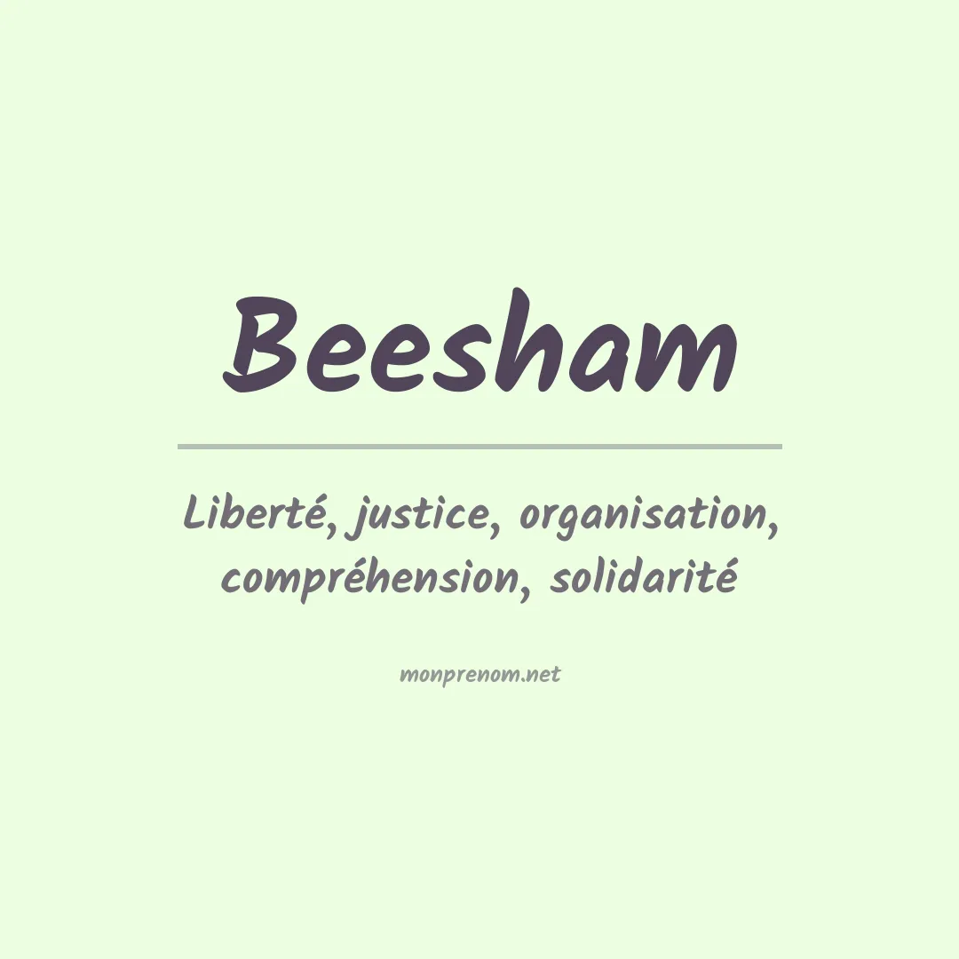 Signification du prénom Beesham