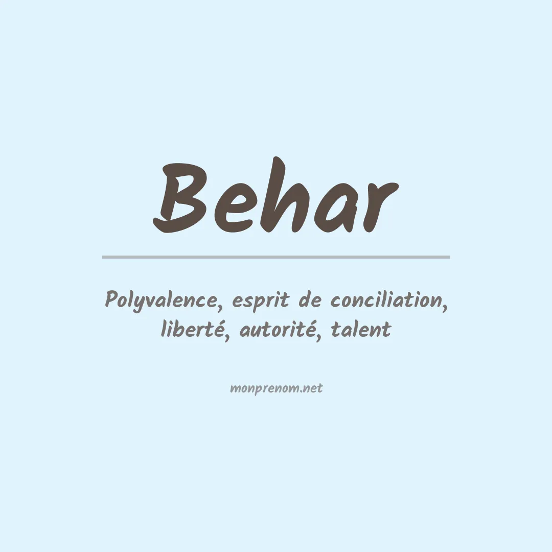 Prénom Behar