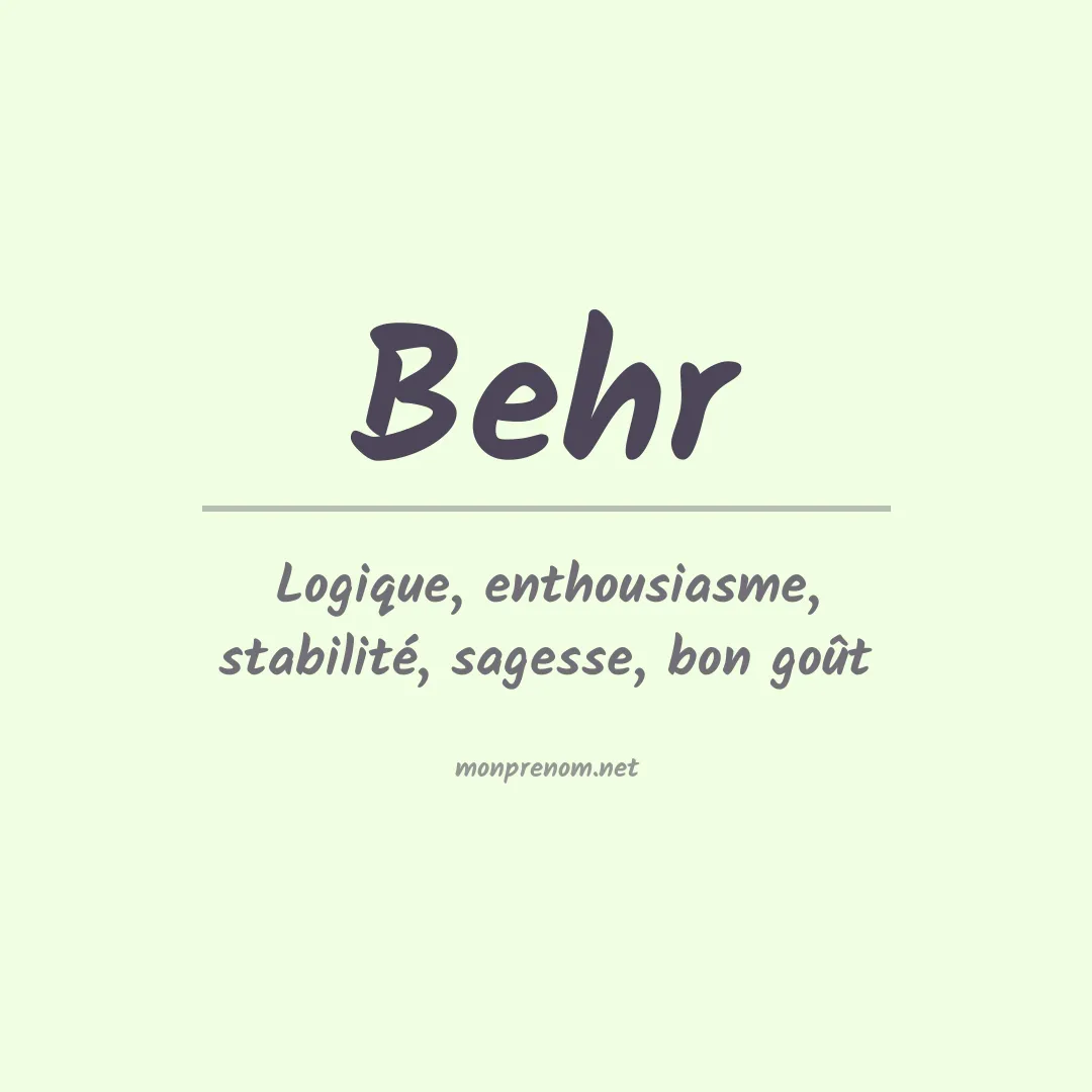 Prénom Behr