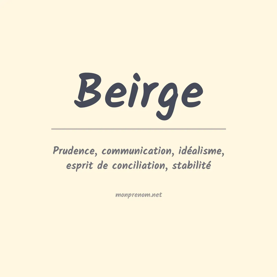 Signification du prénom Beirge