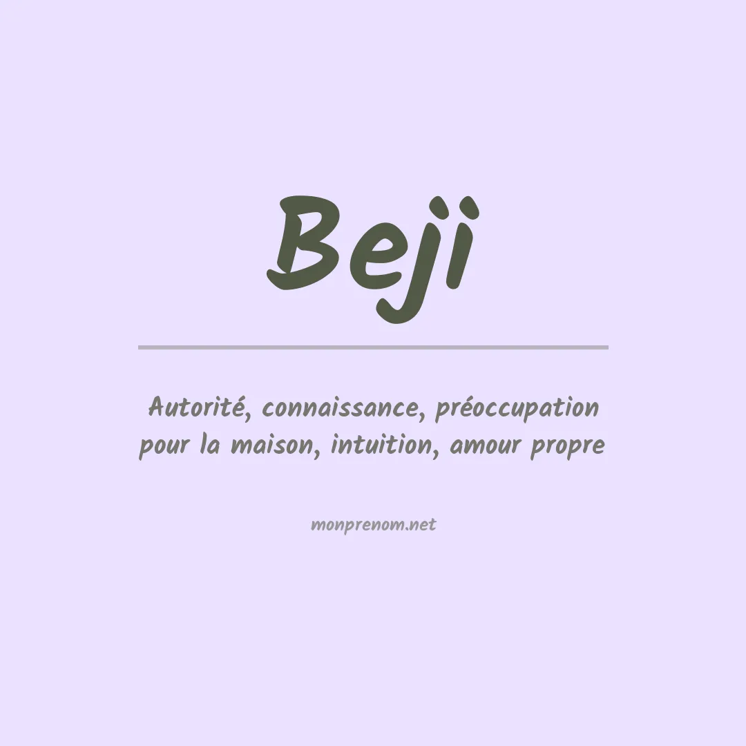 Prénom Beji