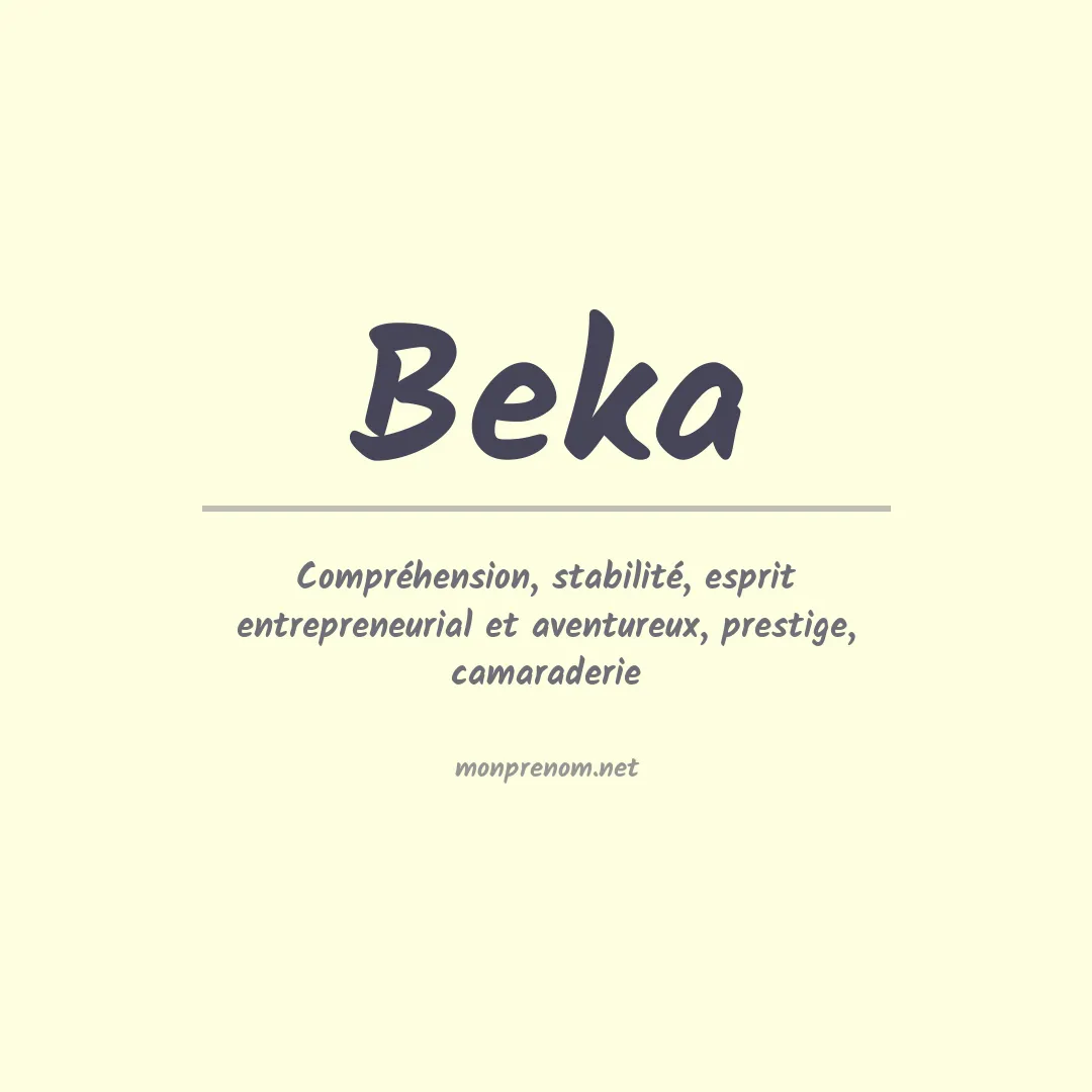 Prénom Beka