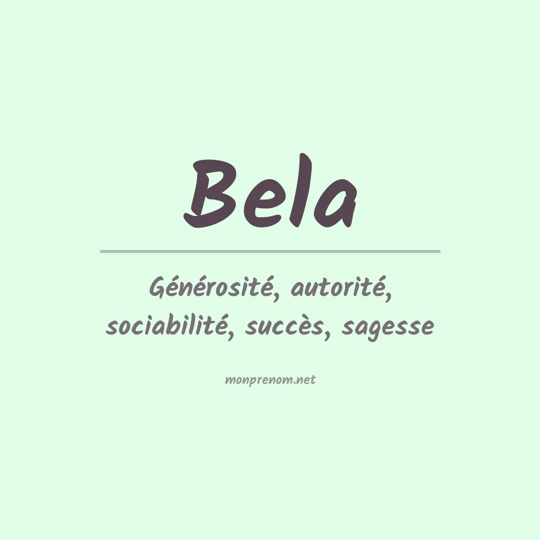 Prénom Bela