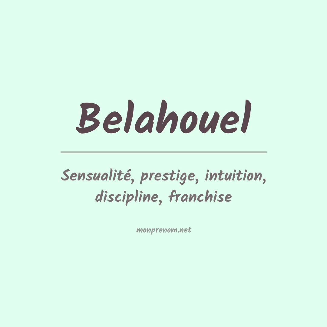 Prénom Belahouel