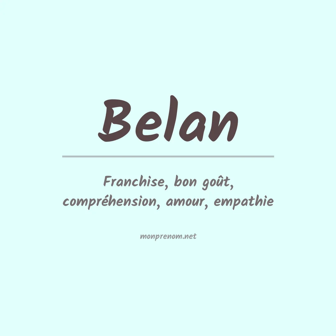 Prénom Belan