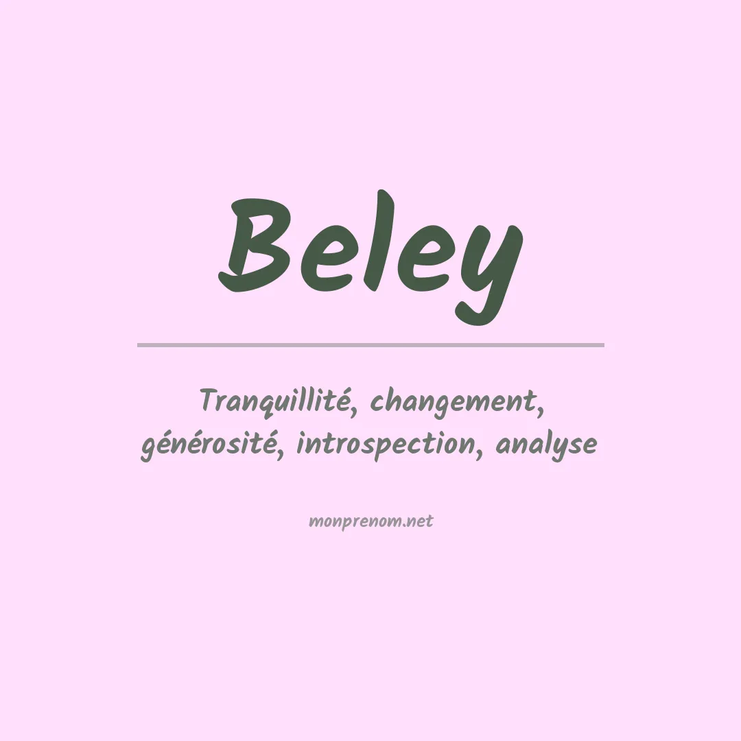 Prénom Beley