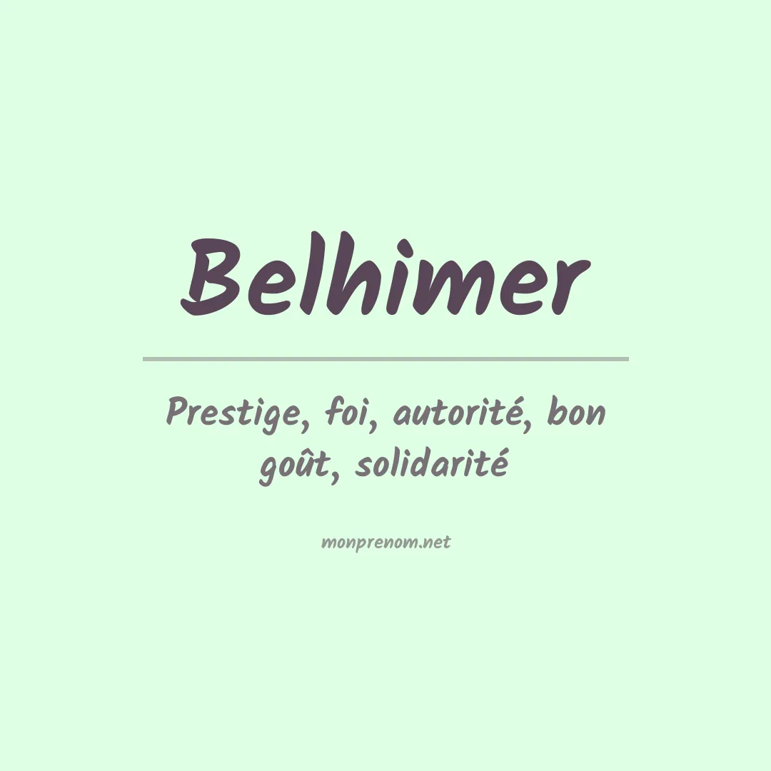 Signification du prénom Belhimer