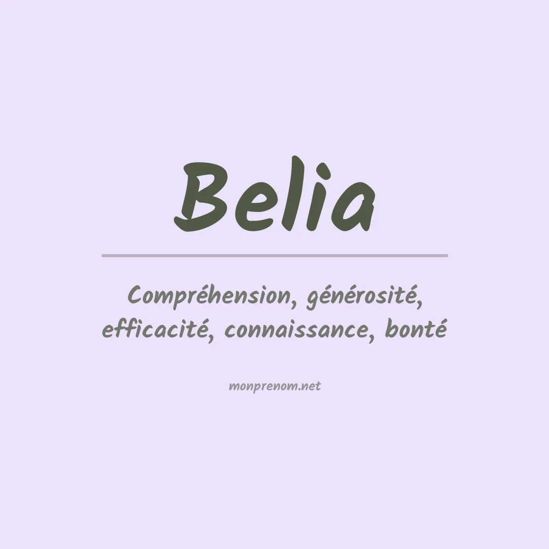 Prénom Belia