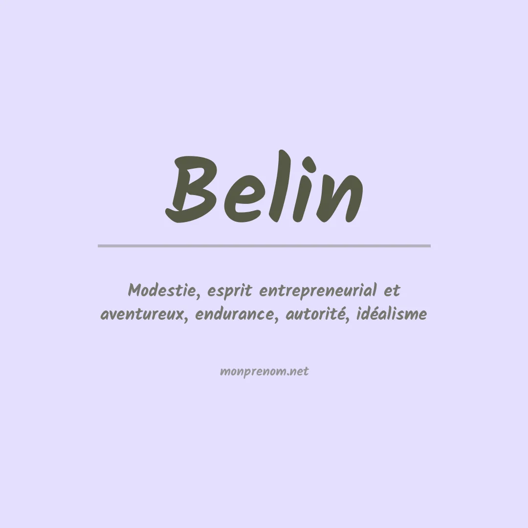 Prénom Belin