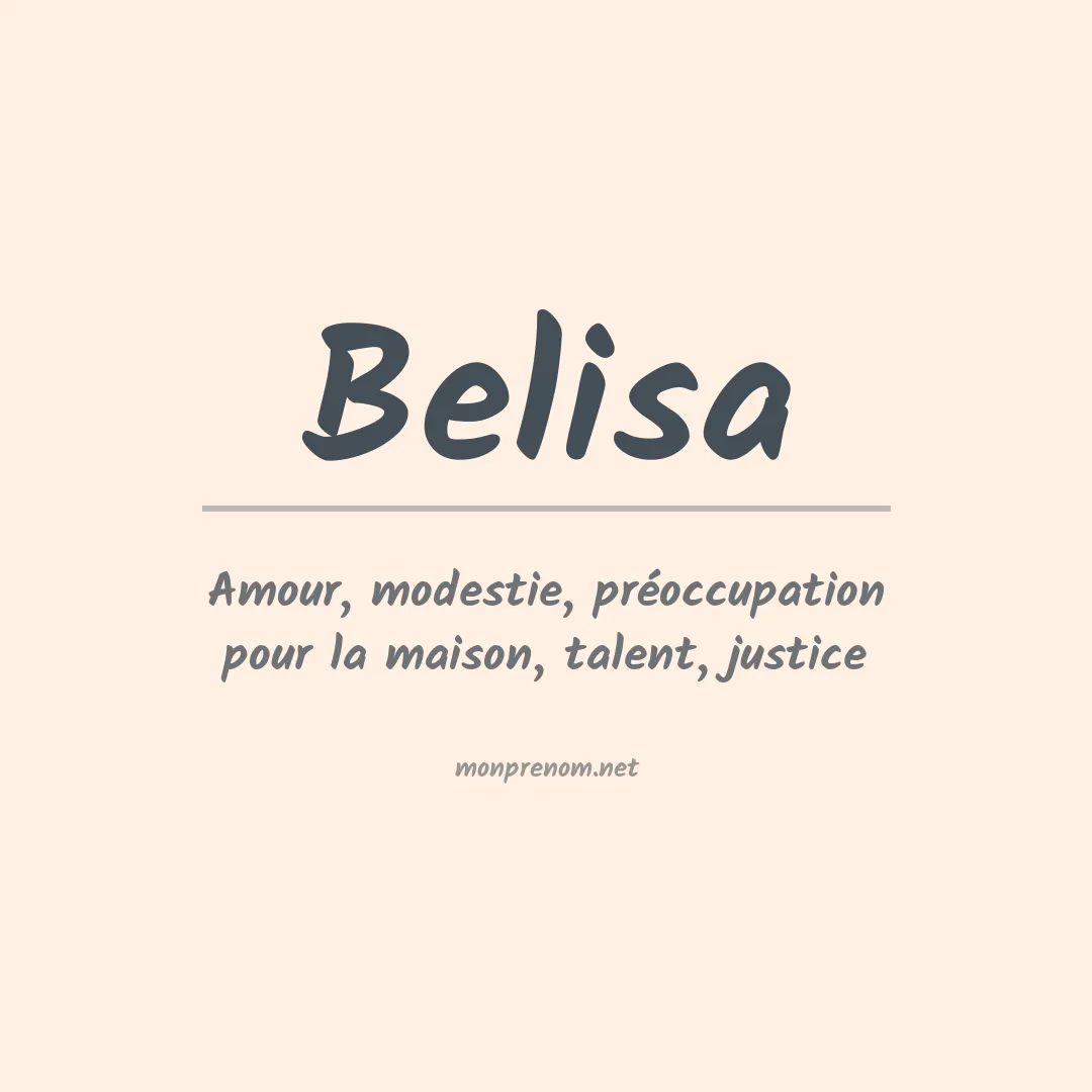 Signification du prénom Belisa