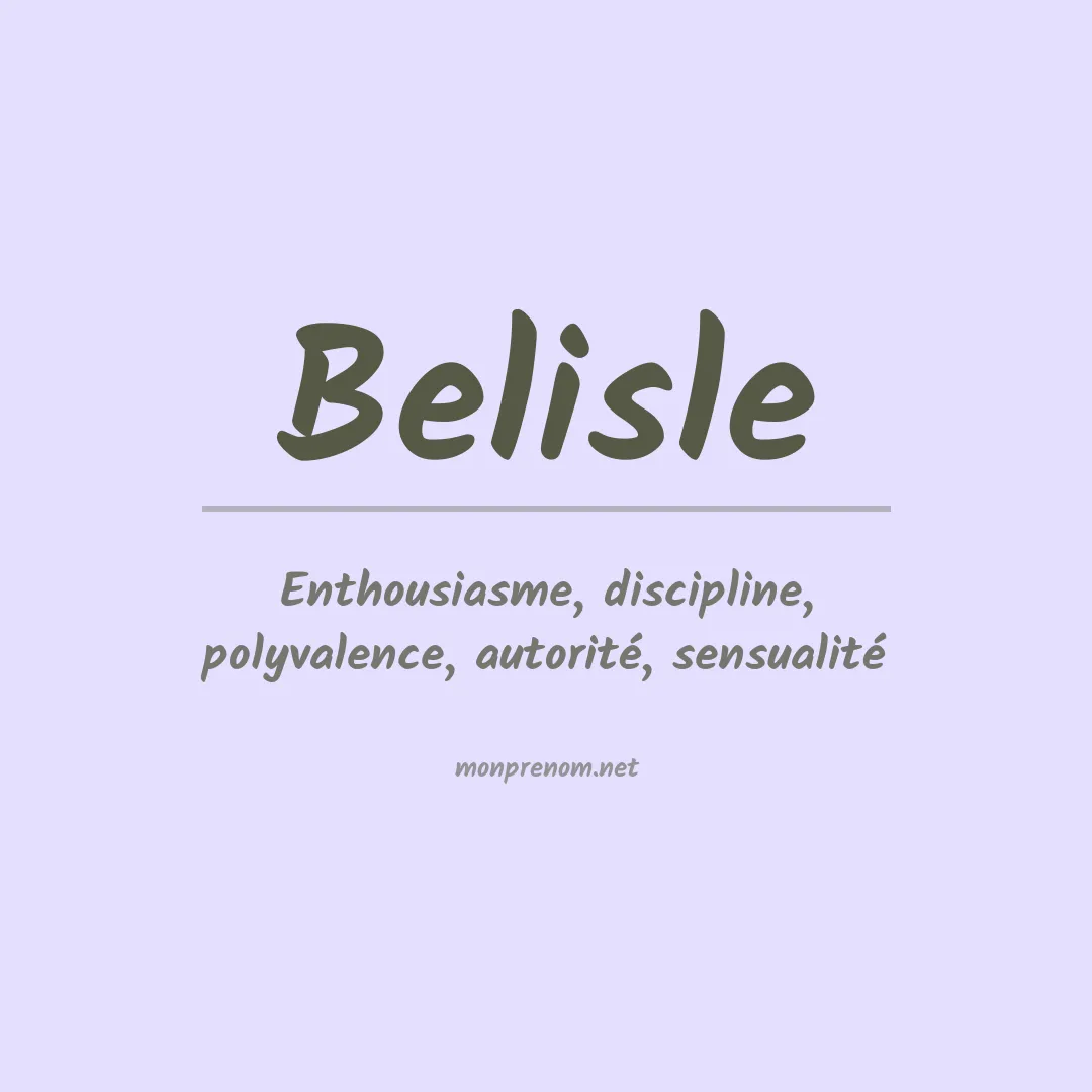 Prénom Belisle