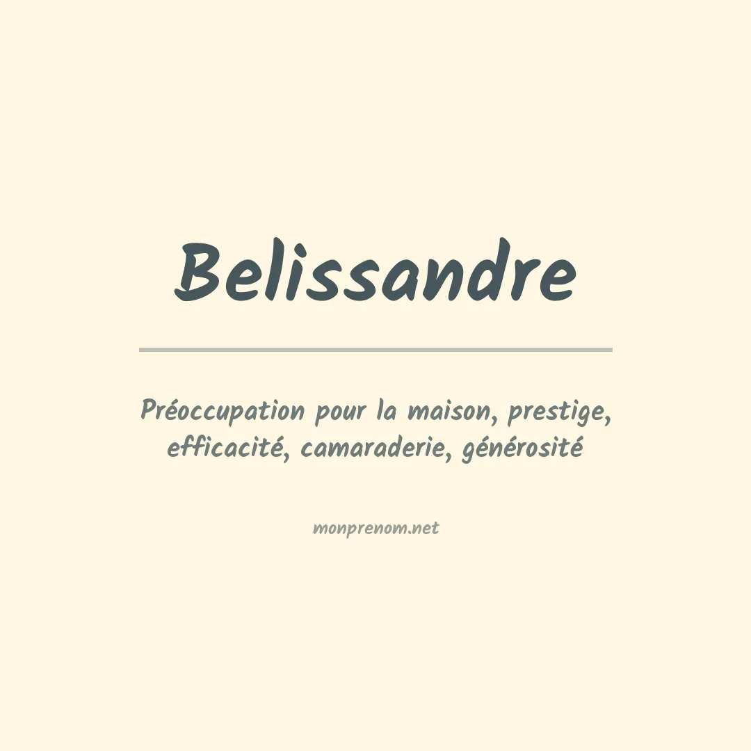 Signification du prénom Belissandre