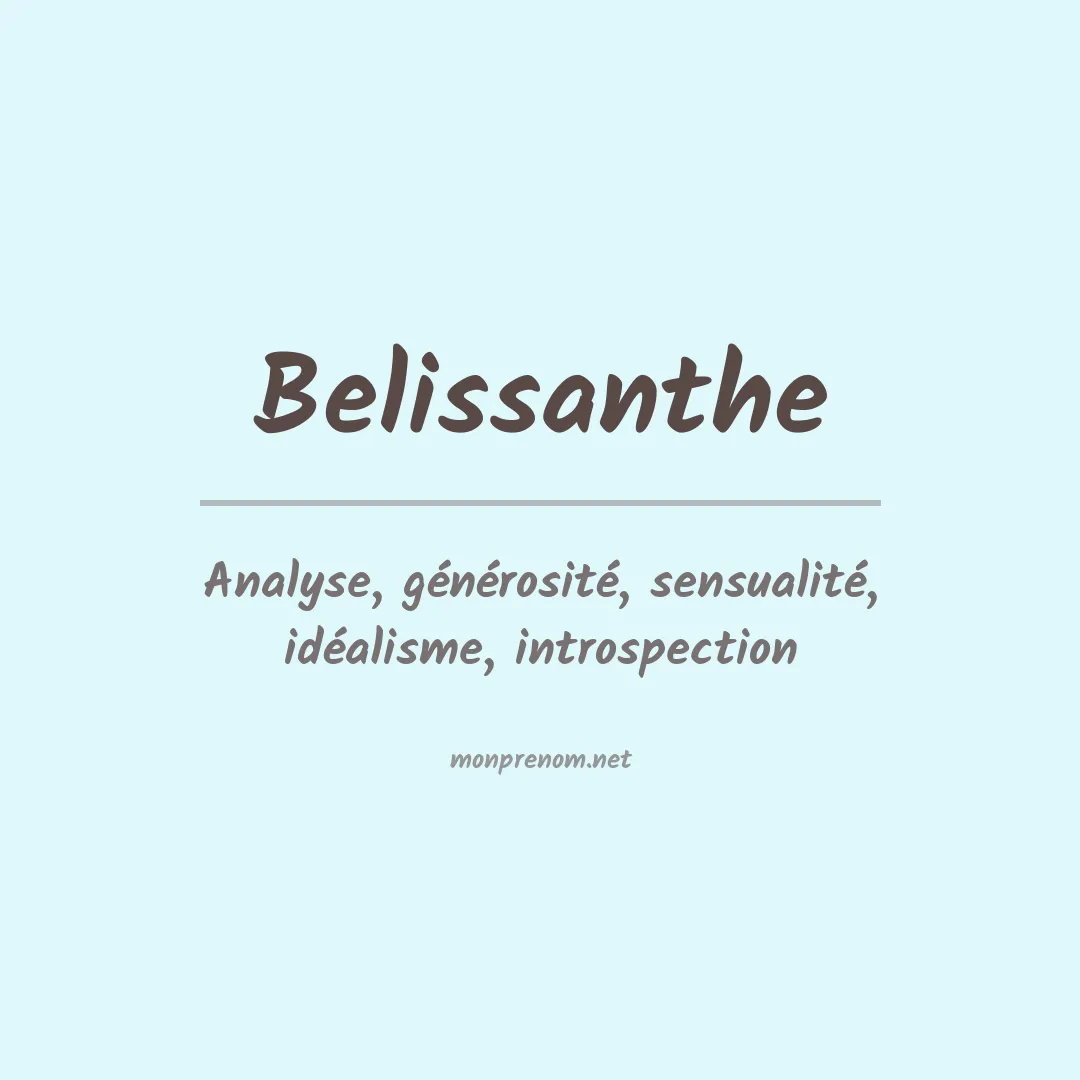 Signification du prénom Belissanthe