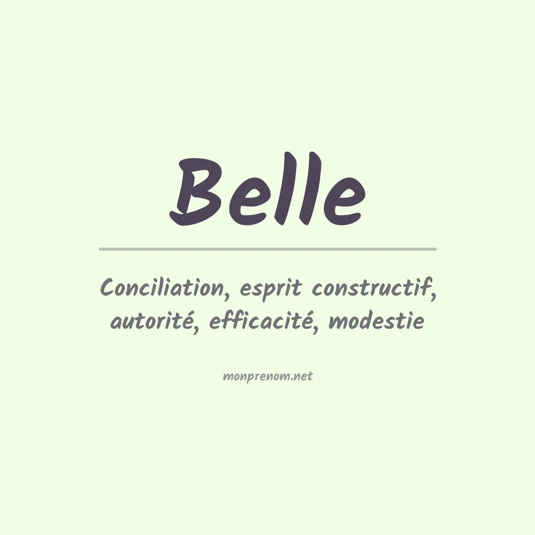 Prénom Belle