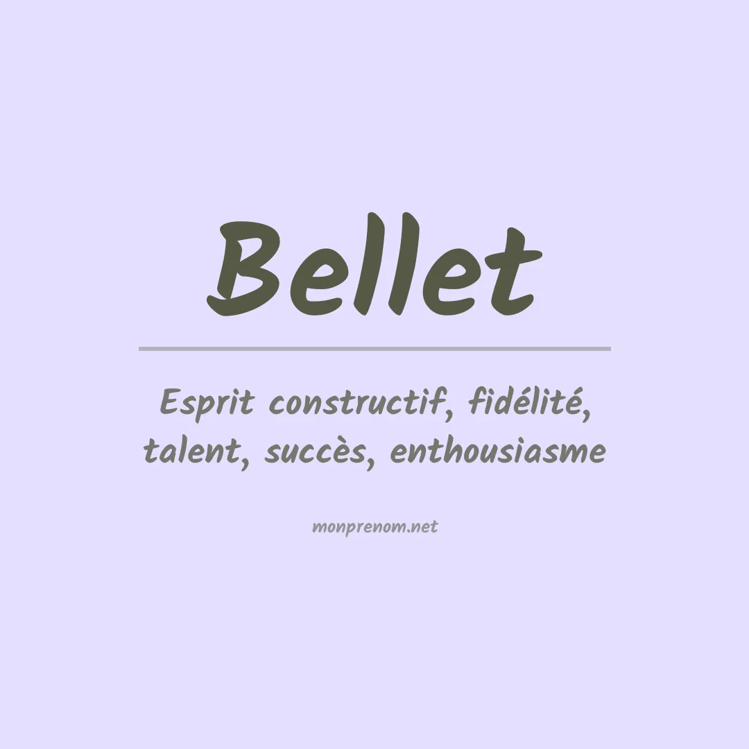 Prénom Bellet