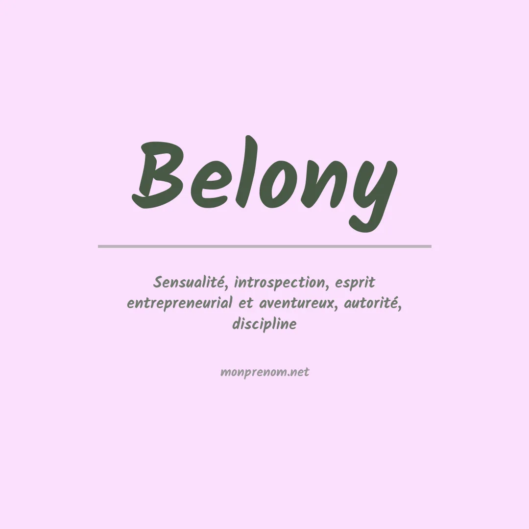 Signification du prénom Belony