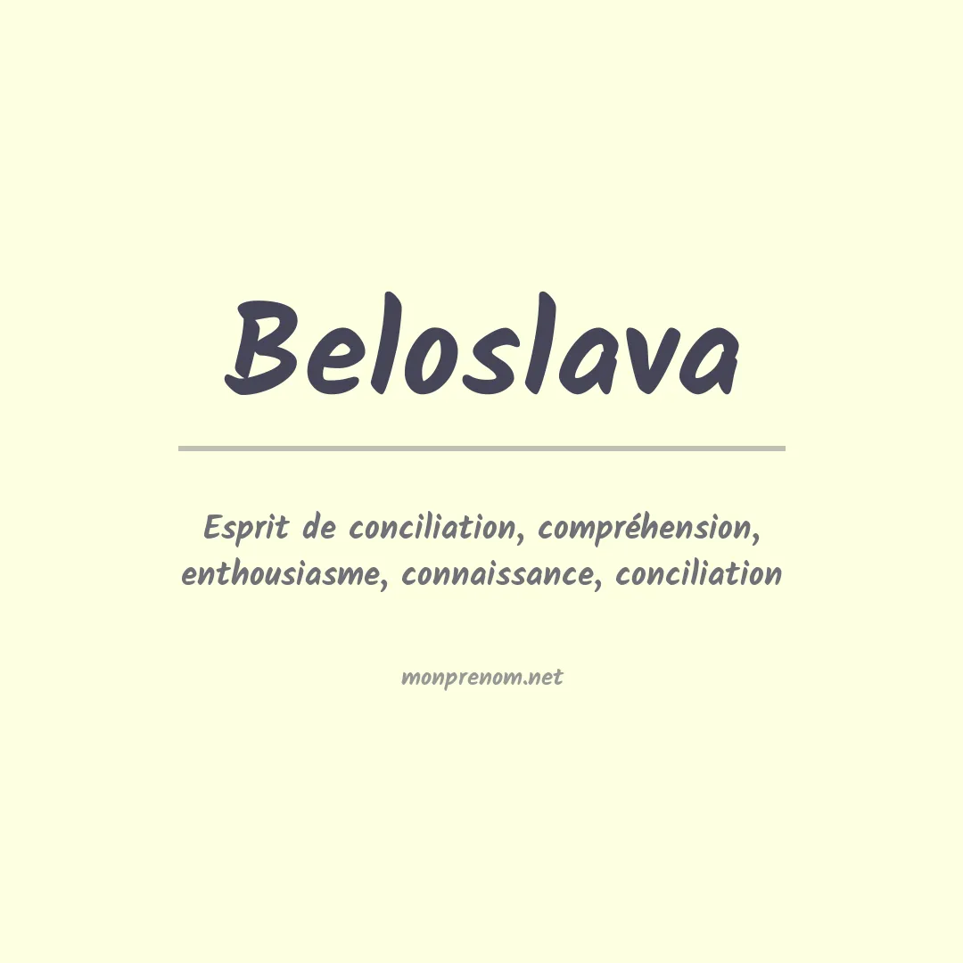 Signification du prénom Beloslava
