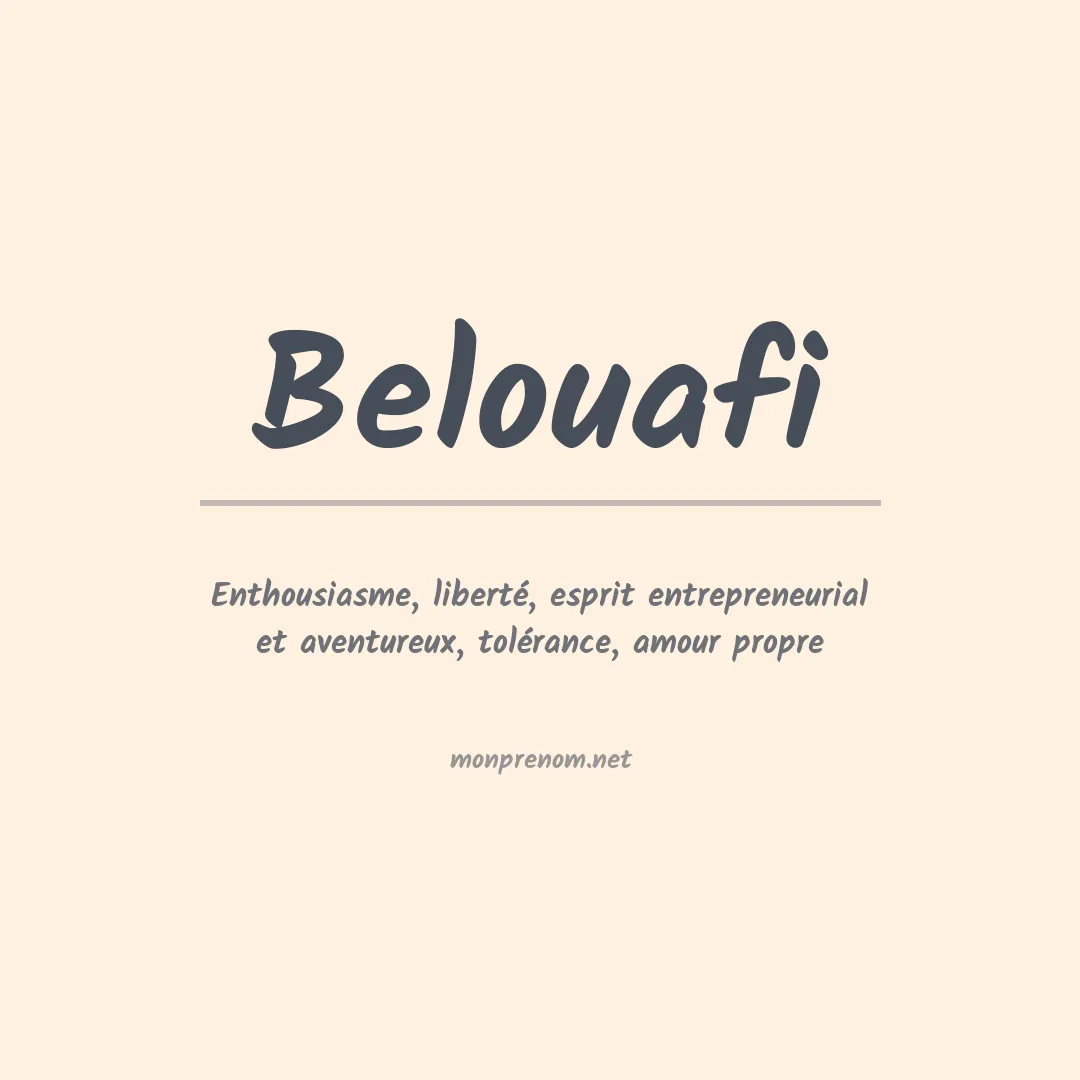 Signification du prénom Belouafi