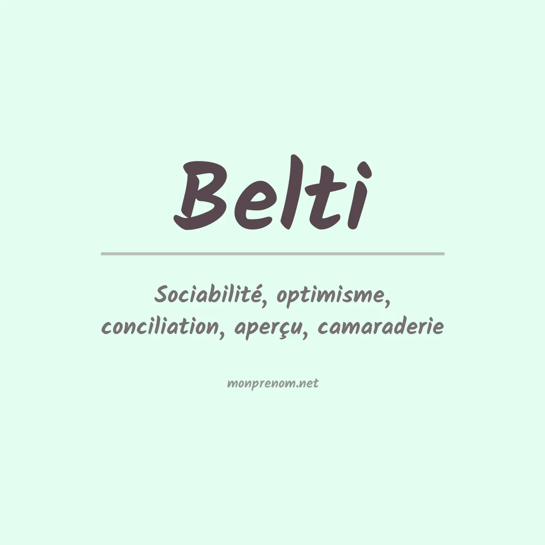 Signification du prénom Belti
