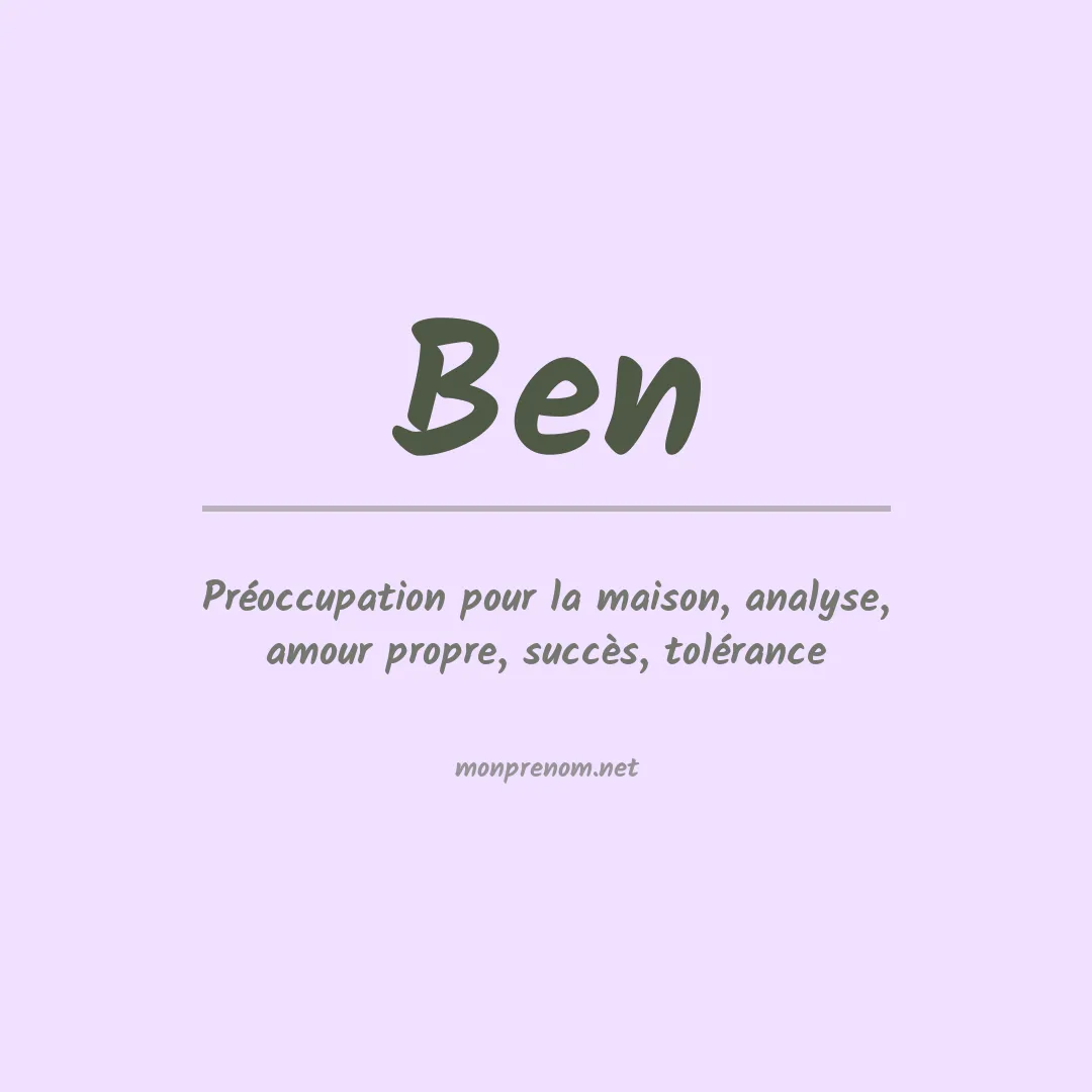 Prénom Ben