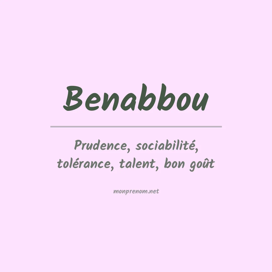 Signification du prénom Benabbou