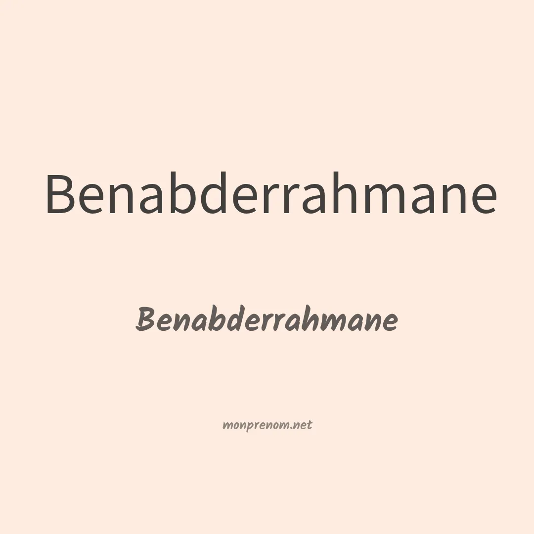 Benabderrahmane en chinois