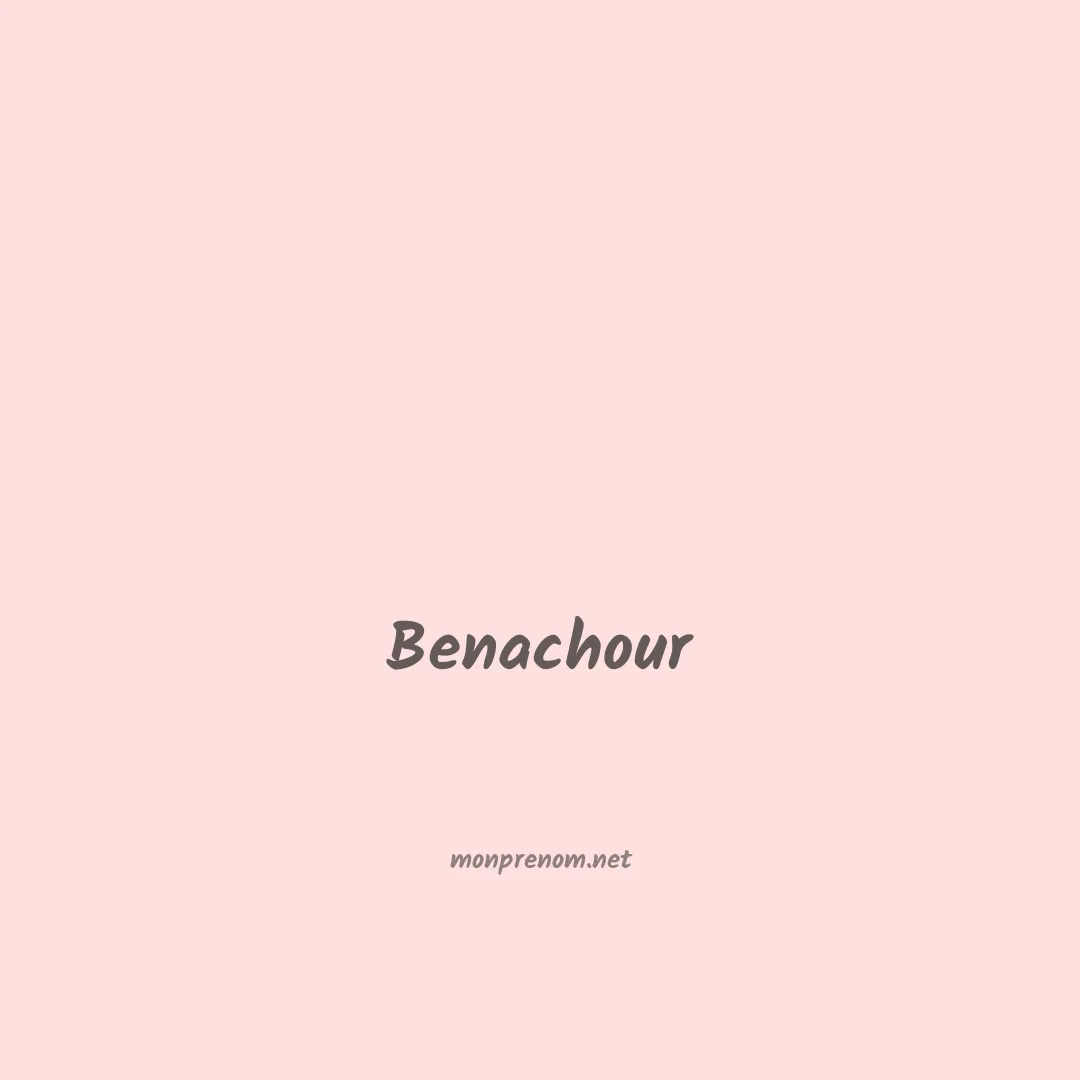 Benachour en chinois