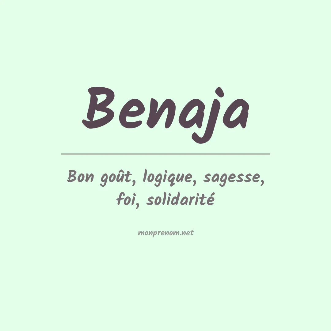 Signification du prénom Benaja