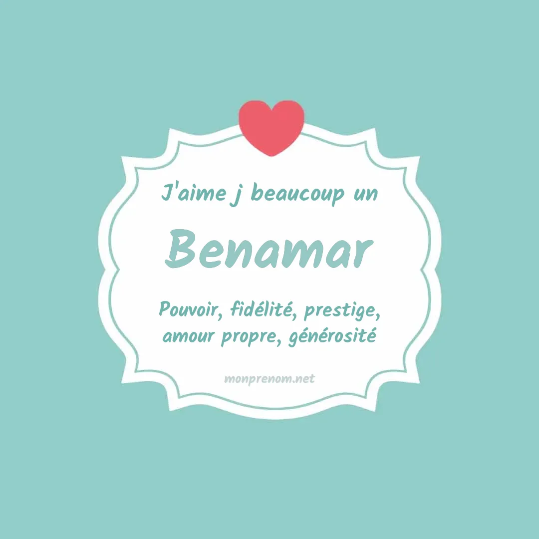 J'aime beaucoup Benamar