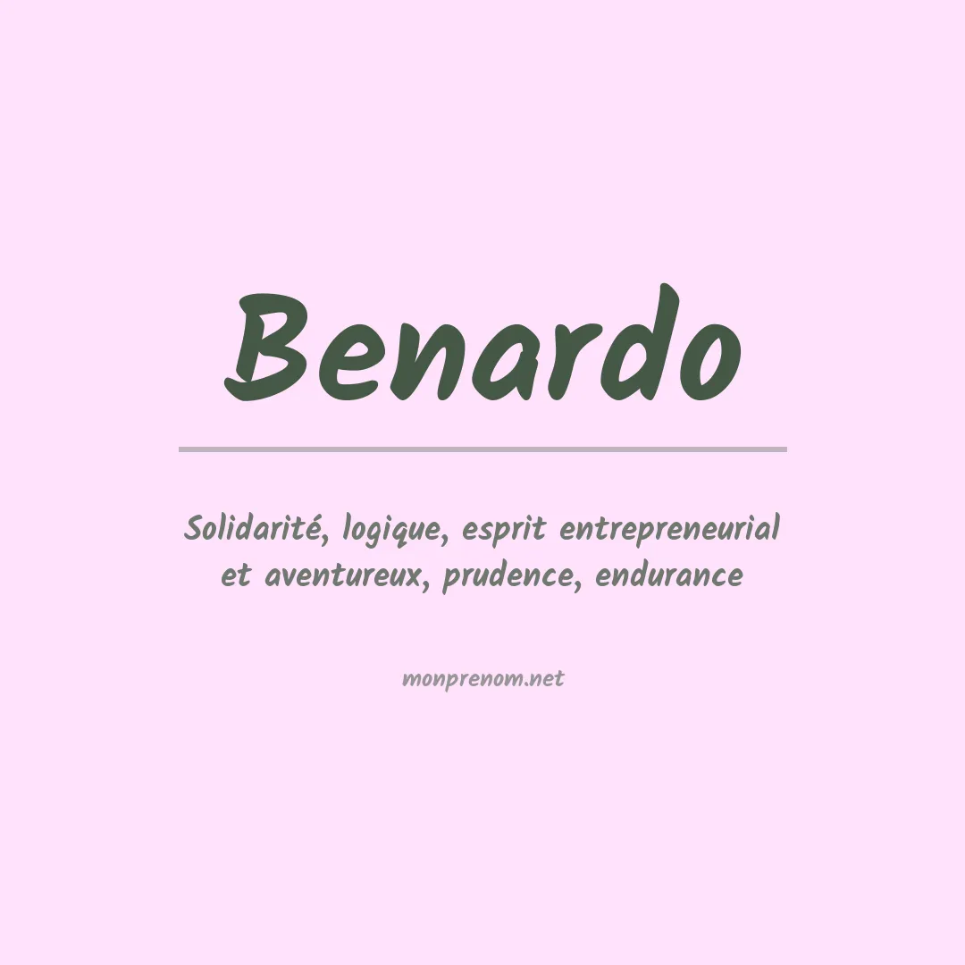 Signification du prénom Benardo