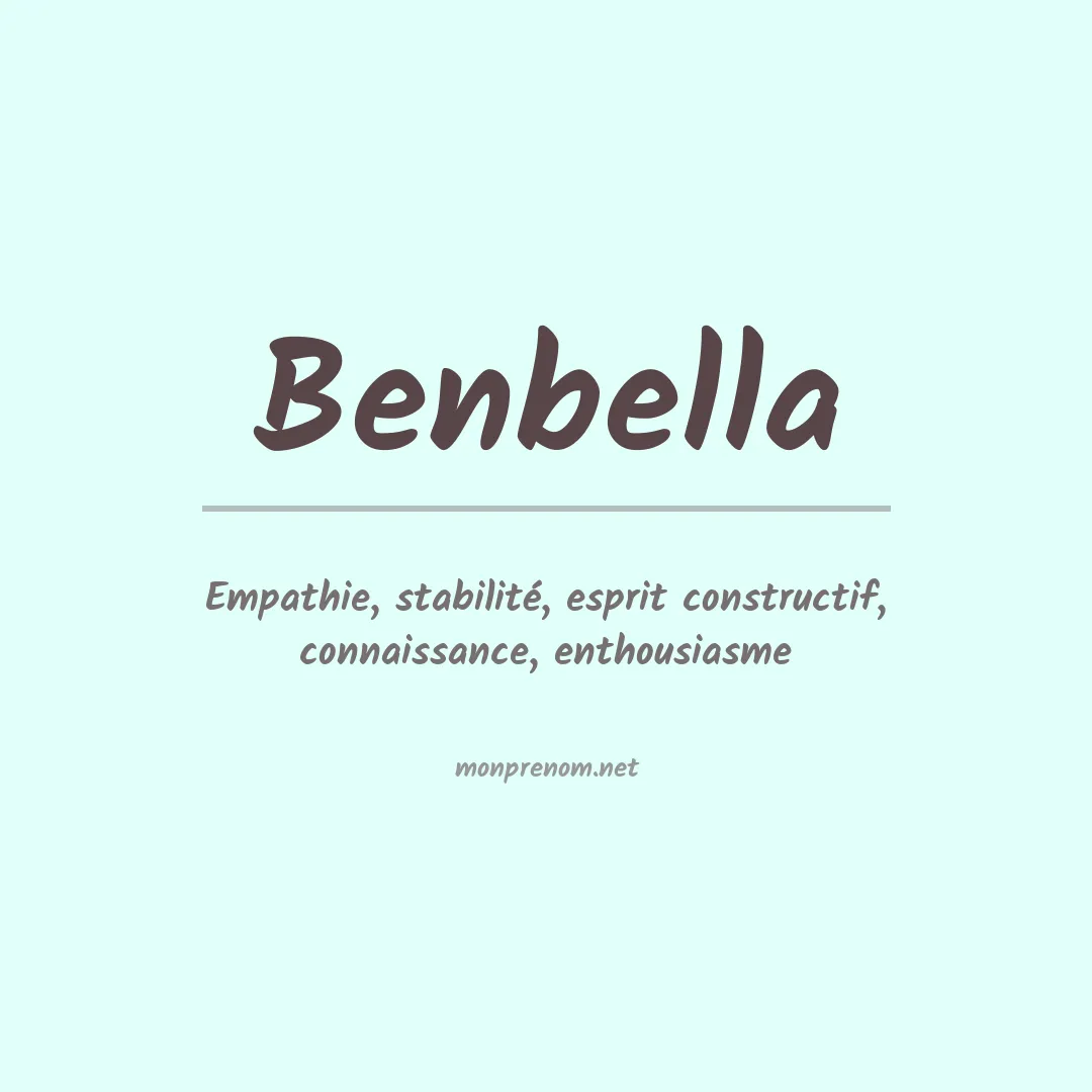 Signification du prénom Benbella
