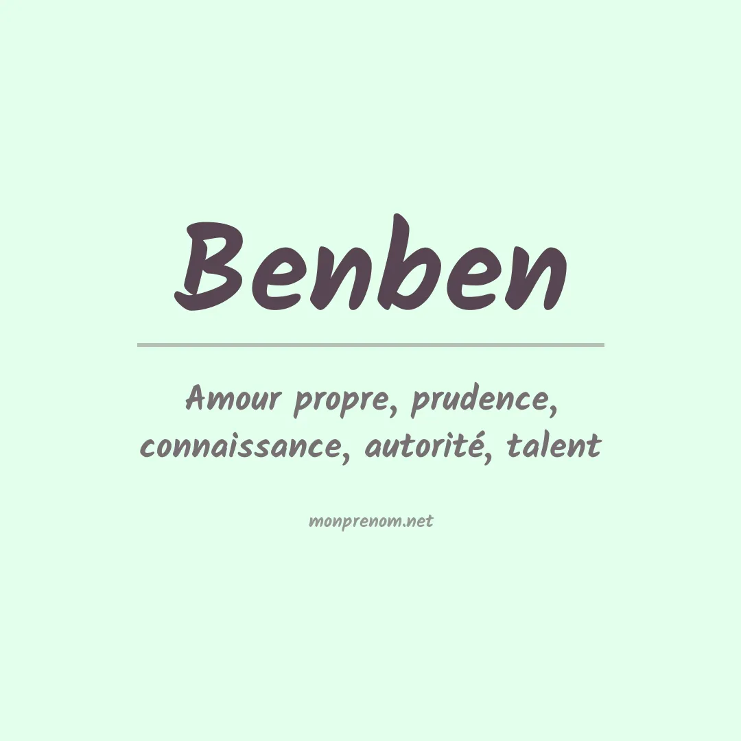 Signification du prénom Benben