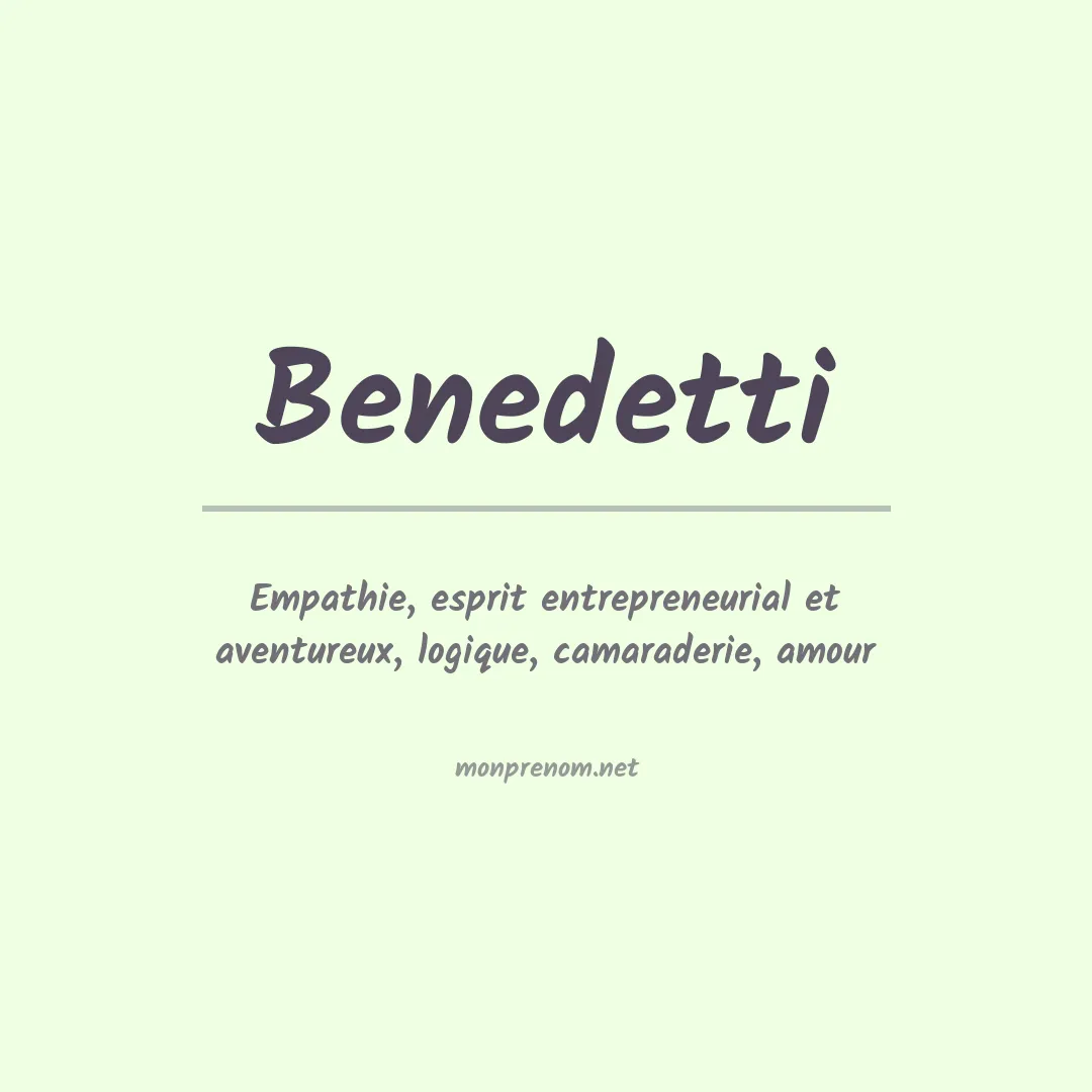 Prénom Benedetti