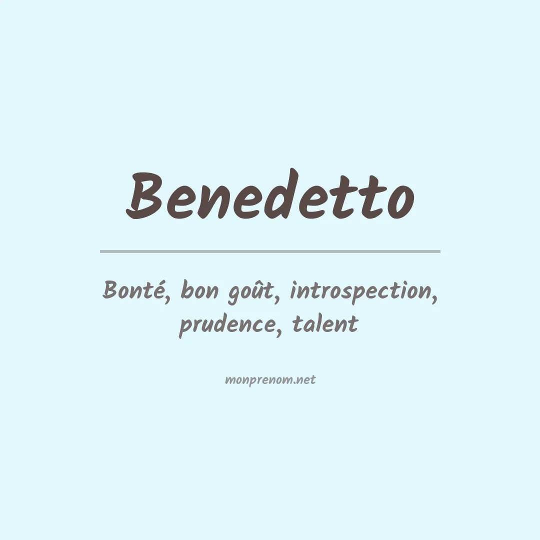 Prénom Benedetto