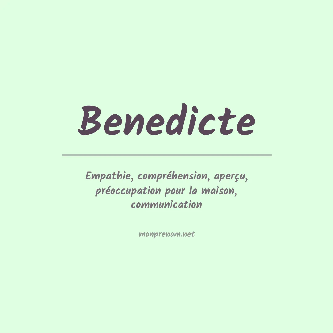 Prénom Benedicte