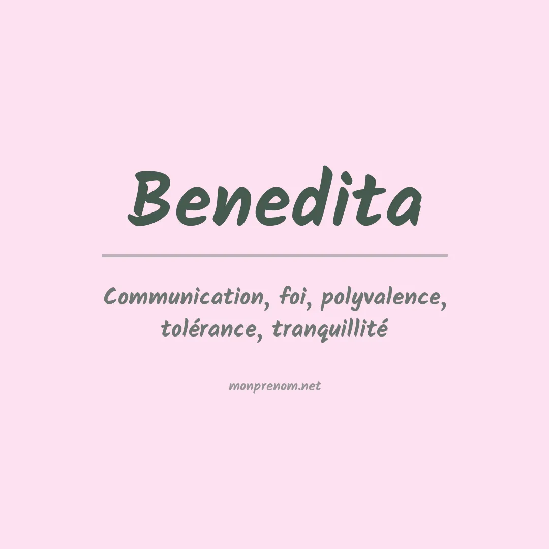 Signification du prénom Benedita