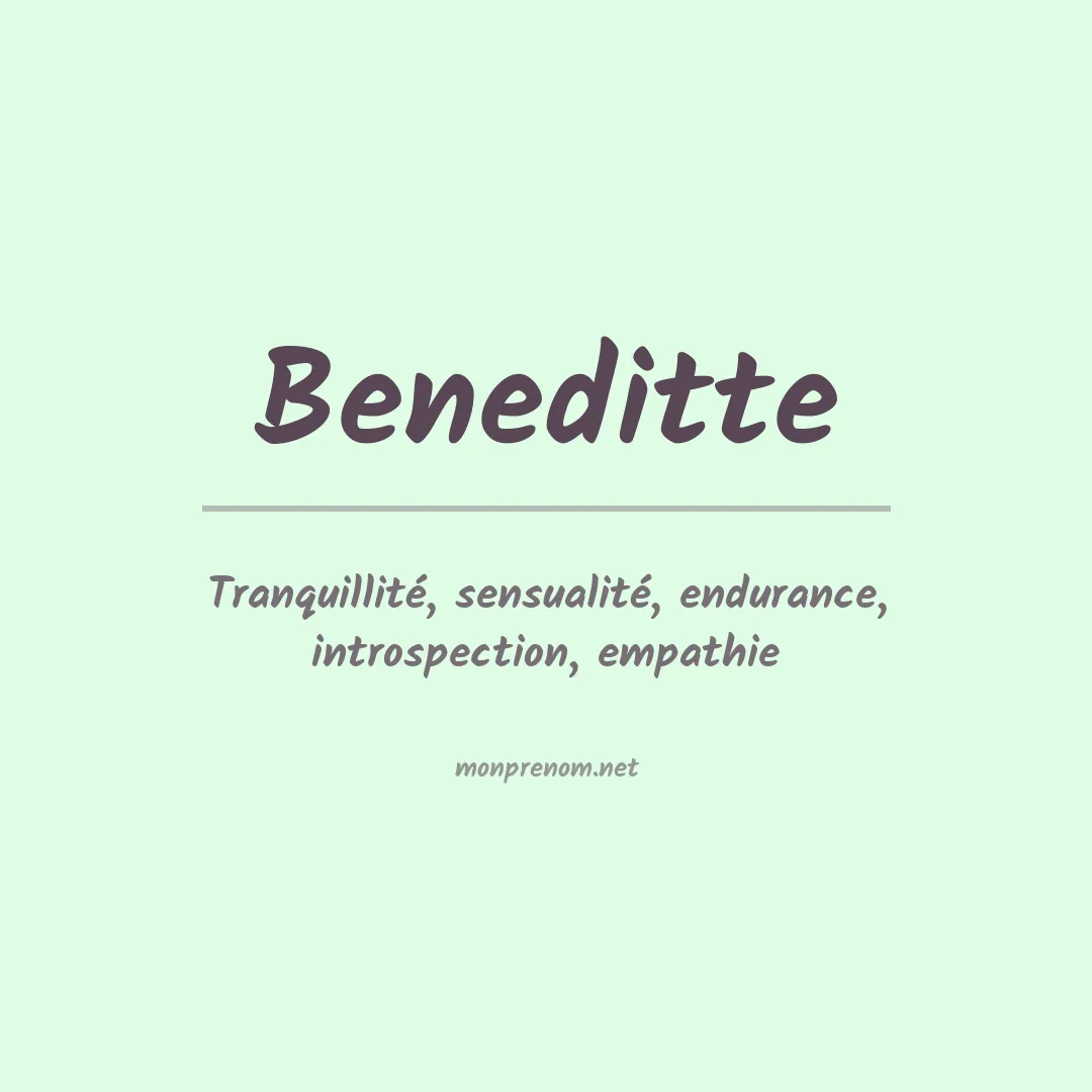 Signification du prénom Beneditte