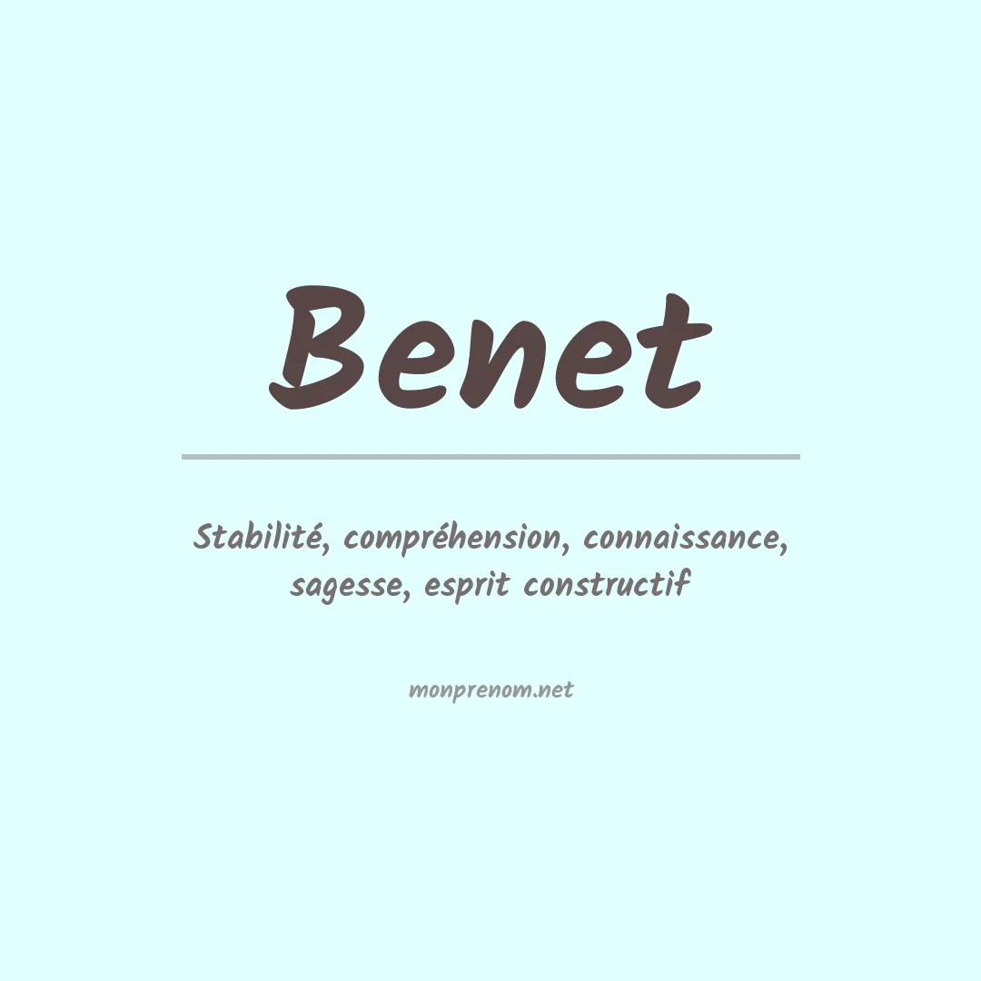 Prénom Benet
