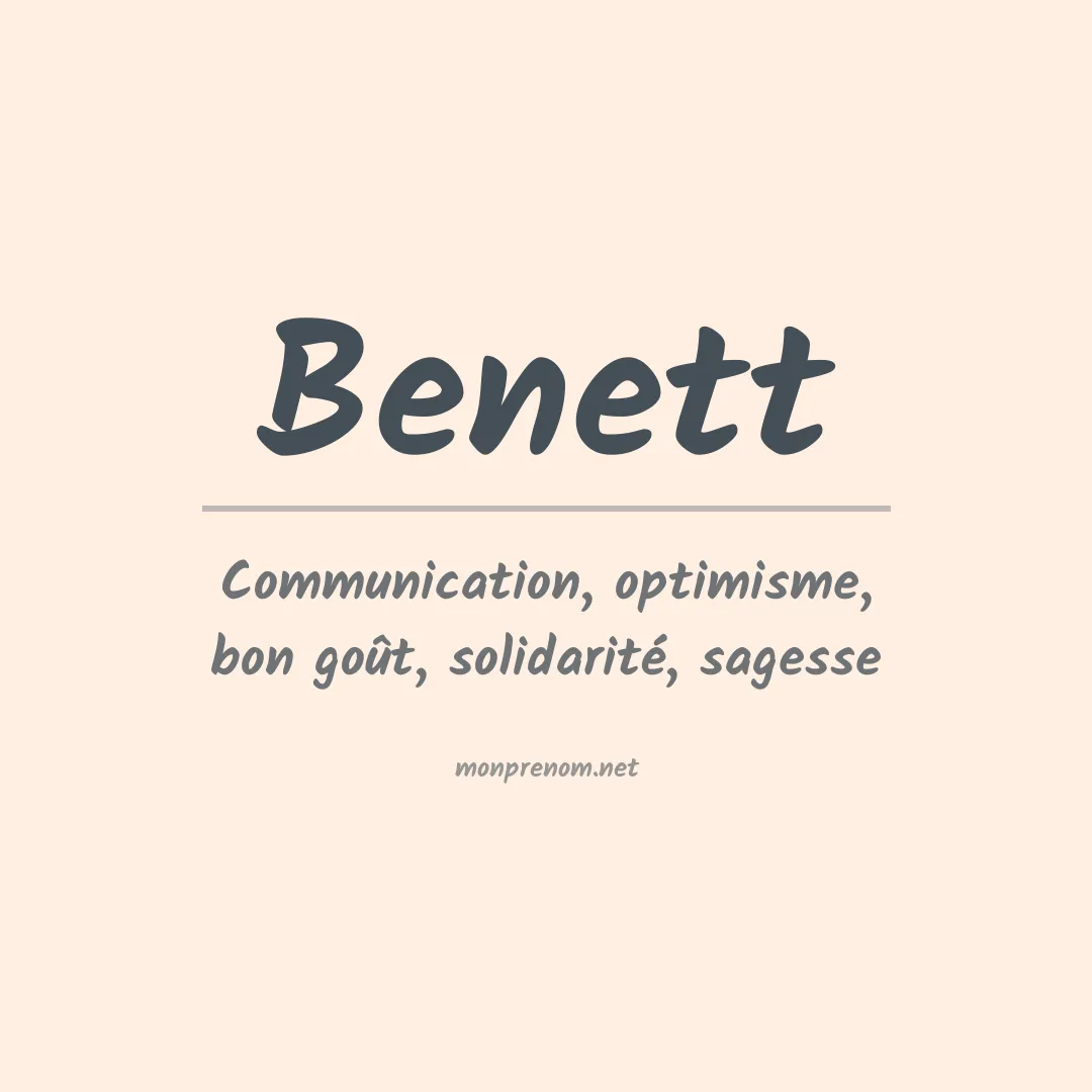 Signification du prénom Benett