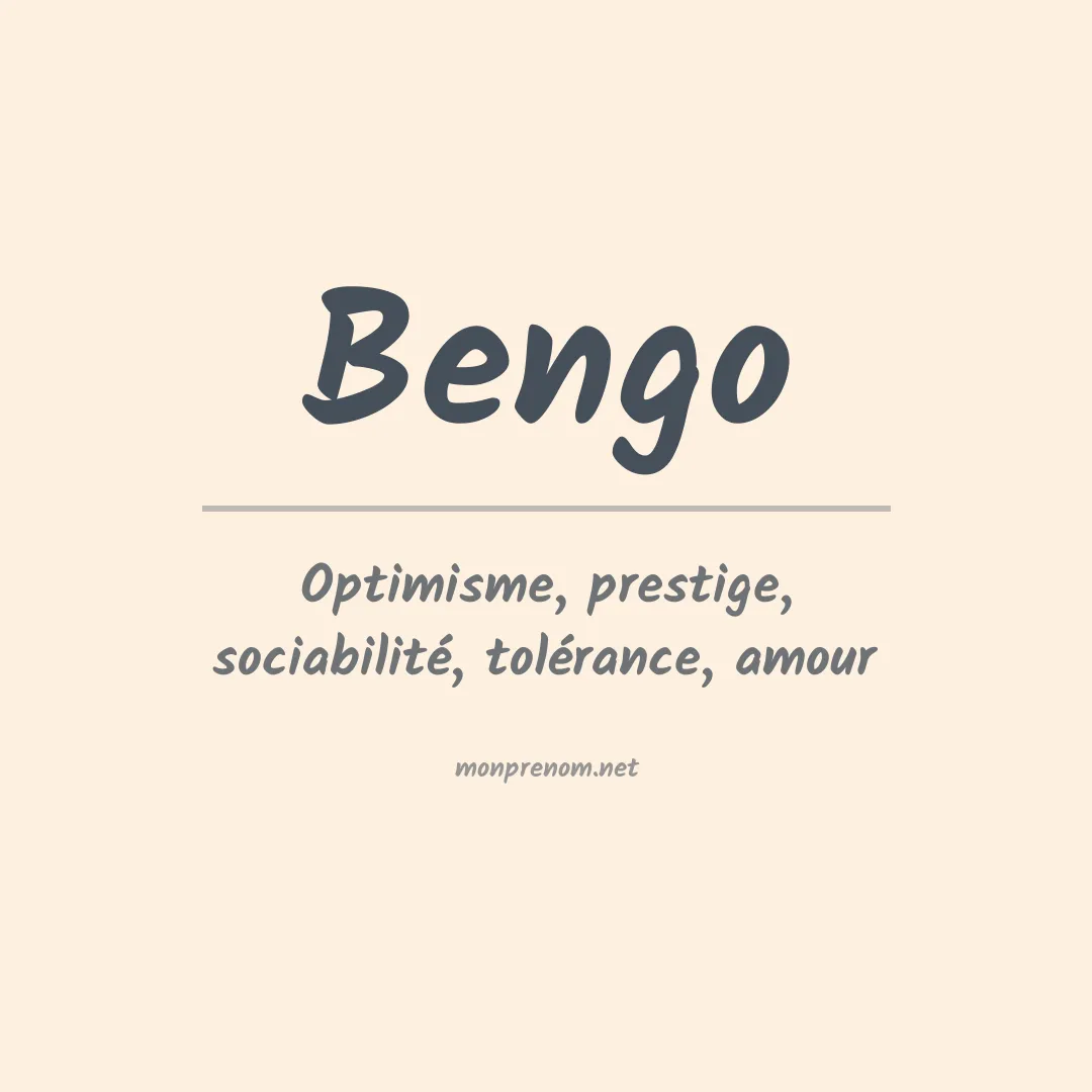 Signification du prénom Bengo
