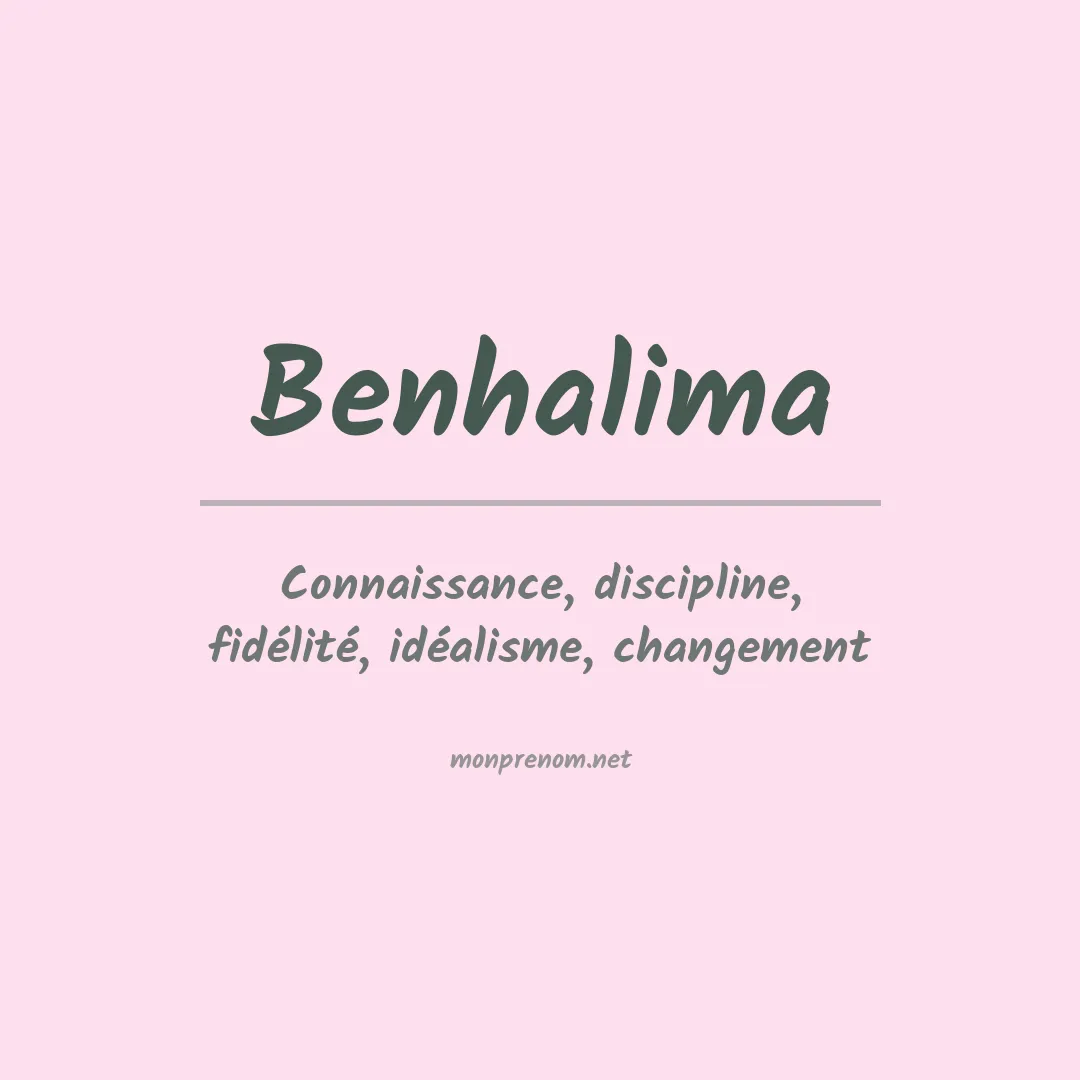 Signification du prénom Benhalima