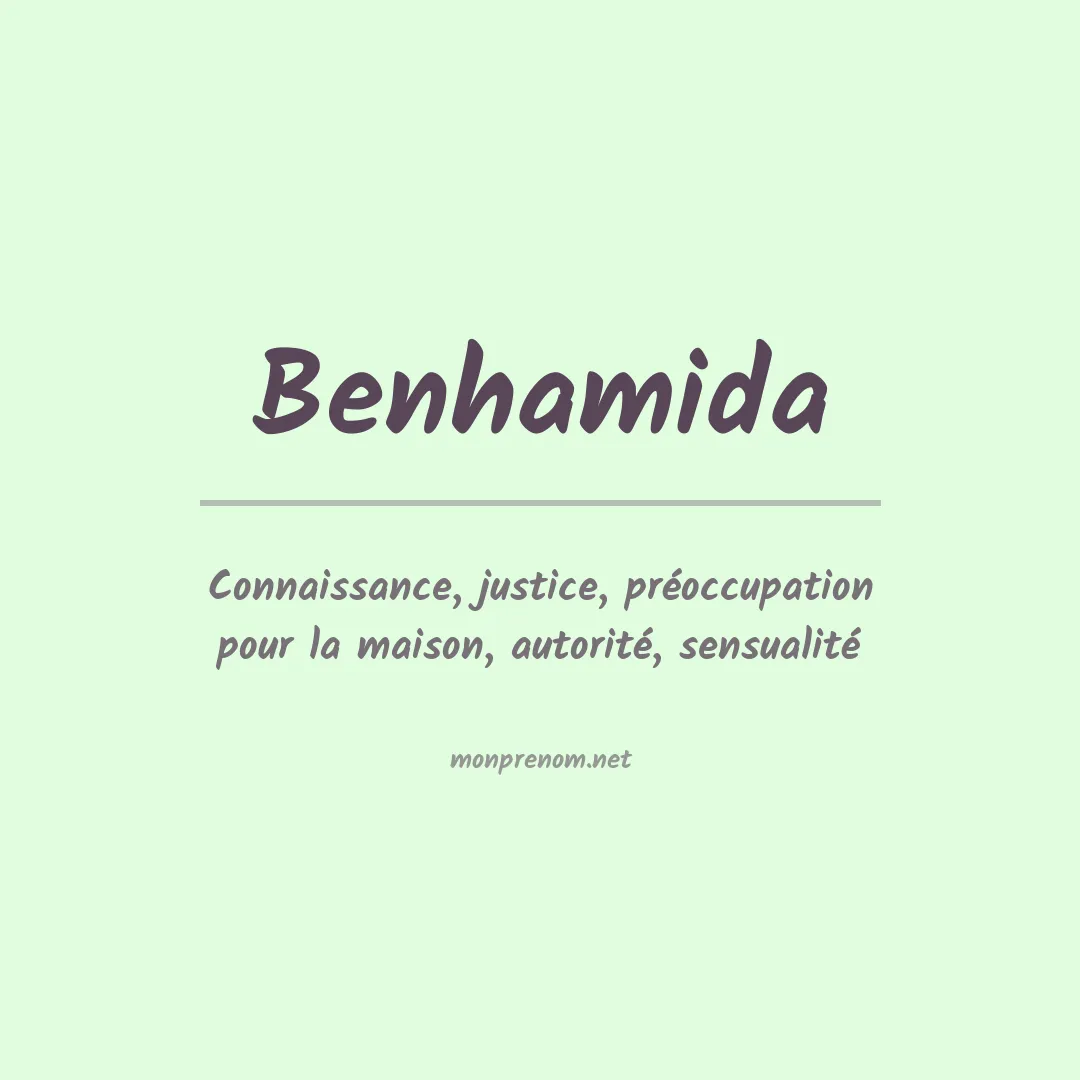 Signification du prénom Benhamida