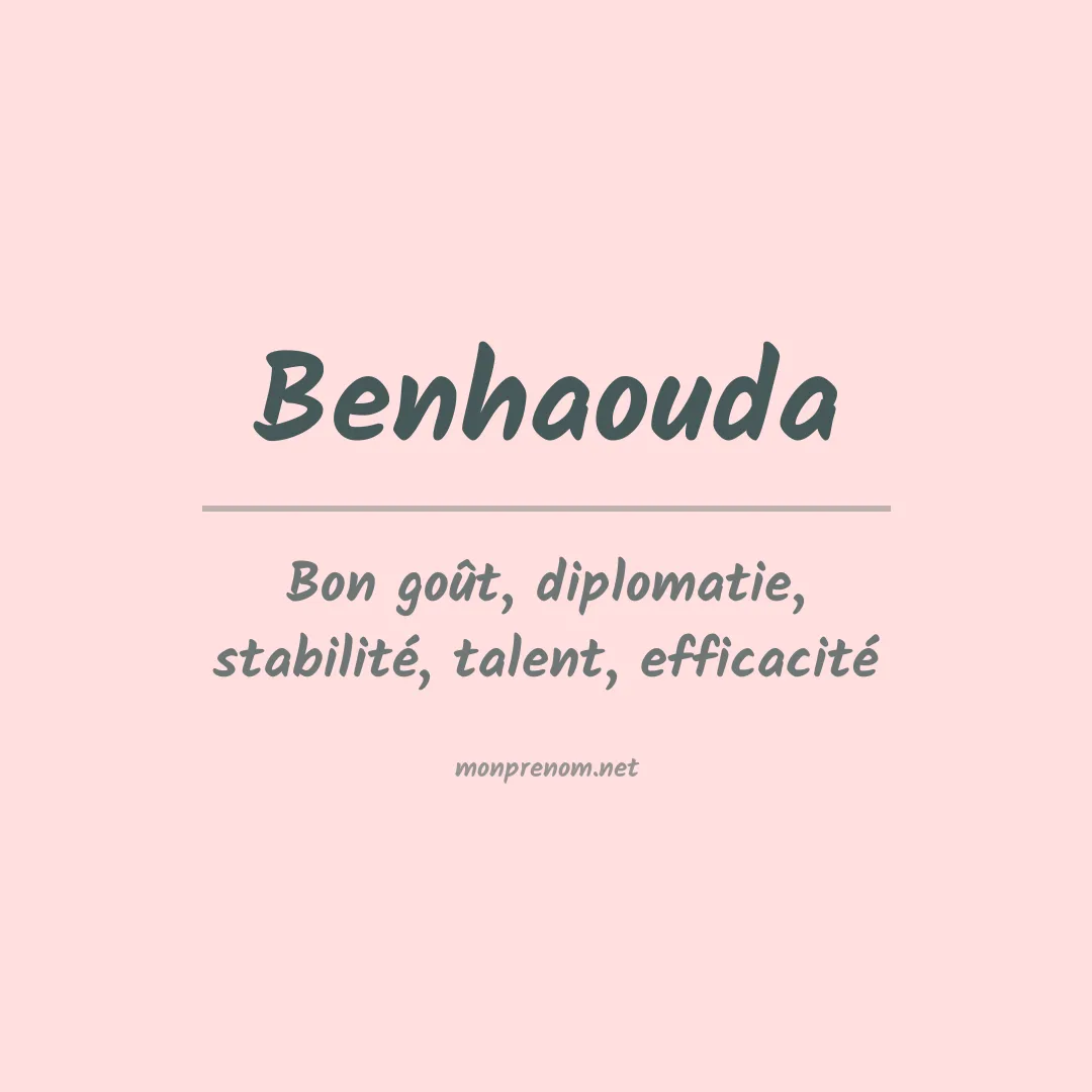 Signification du prénom Benhaouda