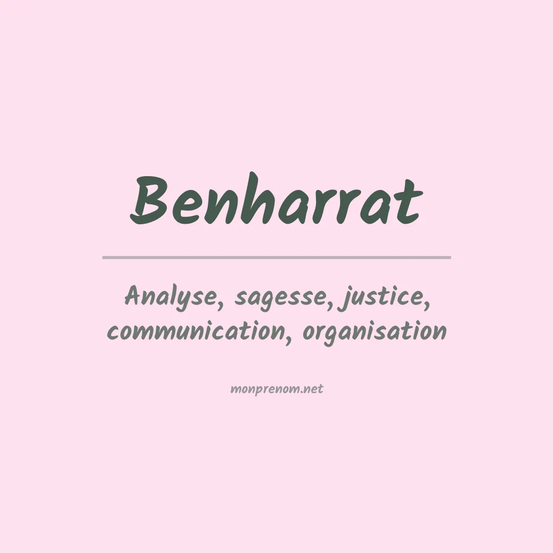 Signification du prénom Benharrat