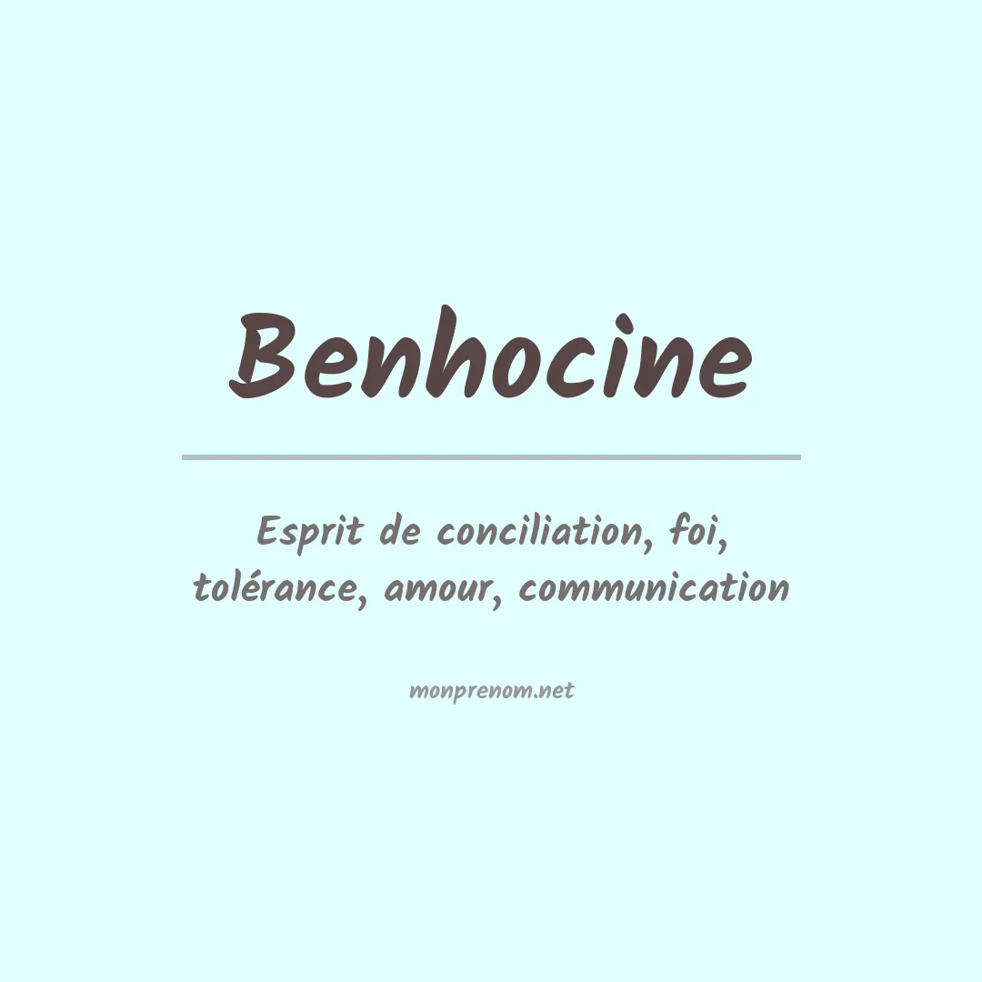 Signification du prénom Benhocine